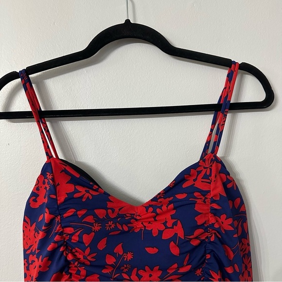 Lands’ End Women’s Blue & Red Floral Tankini Swimsuit Top Size 16 GUC - Picture 4 of 7